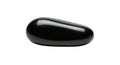 Smooth dark polished pebble-shaped stone on isolated white background Royalty Free Stock Photo