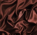 Smooth elegant dark brown chocolate silk as background