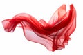 Abstract wave flowing red fabric on transparent. Generative Ai Royalty Free Stock Photo