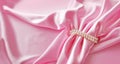 Smooth elegant rose silk background with pearl, Beautiful silk drapes Royalty Free Stock Photo