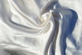 Smooth elegant white silk or satin luxury cloth texture can use as wedding background. Luxurious background desig Royalty Free Stock Photo