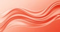 Smooth flowing coral red abstract waves with soft gradient lighting on a light background Royalty Free Stock Photo