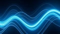 Flowing Blue Light Waves Creating a Dynamic Abstract Pattern on Dark Background image photo Royalty Free Stock Photo
