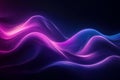 Smooth Flowing Gradient Waves of Deep Purple and Electric Blue Light in Abstract Motion Royalty Free Stock Photo