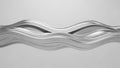 Smooth flowing metallic silver liquid waves abstract background with soft light and subtle reflections Royalty Free Stock Photo