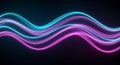 Smooth flowing neon light waves in cyan and magenta creating a vibrant abstract background pattern Royalty Free Stock Photo