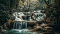 Smooth flowing water in majestic tropical forest generated by AI