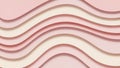 Smooth, flowing waves of pastel pink and cream colored paper create a soft, layered abstract background with subtle shadows and Royalty Free Stock Photo
