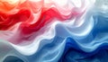 Flowing Abstract Waves of Red White and Blue Fabric Texture background Royalty Free Stock Photo