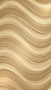 Smooth flowing wavy lines in shades of beige and light brown with subtle golden highlights creating a textured background pattern Royalty Free Stock Photo