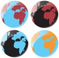 Smooth globe icons Royalty Free Stock Photo