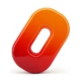 3D Rendered Orange and Red Gradient Oval Shape with Inner Cutout on White Background Royalty Free Stock Photo