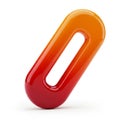 Vibrant Orange and Red Gradient Oval Shape with Transparent Center on White Background Royalty Free Stock Photo