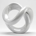 Abstract White Torus Knot Sculpture on White Background image photo Royalty Free Stock Photo