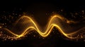 Smooth glowing energy wave moving through dark space. Sparkling energy of light. Generative AI Royalty Free Stock Photo