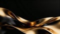 Smooth Gold and Black Metallic Wave Abstract Royalty Free Stock Photo