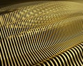 Smooth gold string surface waves background.