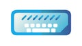 Smooth Gradient Blue Keyboard, Modern Computer Accessory, vector design Generative AI Royalty Free Stock Photo