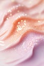 A smooth gradient transitions from warm peach to cool lavender, enhanced by fine glitter that catches the light Royalty Free Stock Photo