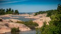 Smooth Granite Rocks and Islands of Georgian Bay Ontario Royalty Free Stock Photo