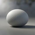 A smooth, gray egg-shaped object with a matte texture sits on a flat surface. The lighting Royalty Free Stock Photo