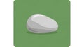 Smooth gray pebble illustration centered on a muted green background Royalty Free Stock Photo