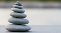 Smooth gray pebbles are artfully stacked Royalty Free Stock Photo