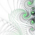 Smooth Green Fractal Spirals, Digital Artwork