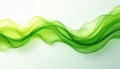 Smooth green waves flow across light background. Soft gradient forms fluid abstract design. Elegant curves create dynamic motion, Royalty Free Stock Photo
