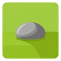 Stone sits on a flat, light green surface within a stylized, Royalty Free Stock Photo