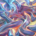 Smooth holographic waves in a tranquil pastel dreamscape. AI generated