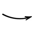 Smooth horizontal arrow with thick stroke. Balanced and strong, suitable for general navigation. Royalty Free Stock Photo