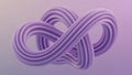 Smooth Lavender Twisted Infinity Loop Sculpture with Subtle Gradient Background and Soft Lighting Royalty Free Stock Photo