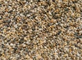 Smooth layer of tiny pebbles seen from above. Background surface Royalty Free Stock Photo