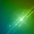 Smooth light blue green waves lines and Lens Flares vector abstract background. Royalty Free Stock Photo