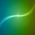 Smooth light blue green waves lines and Lens Flares vector abstract background. Royalty Free Stock Photo