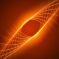 Smooth light orange waves lines abstract background.