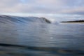 Crumbly Breaking Ocean Wave off Sandy Forested Beach Royalty Free Stock Photo