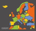 Smooth map of Europe continent Royalty Free Stock Photo