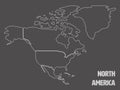 Smooth map of North America continent Royalty Free Stock Photo