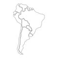 Smooth map of South America continent Royalty Free Stock Photo