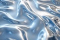 Smooth metallic waves reflect light in silver tones. Neural network AI generated Royalty Free Stock Photo