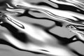 Smooth metallic waves reflect light in silver tones. Neural network AI generated Royalty Free Stock Photo