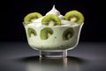 Smooth Milk kiwi yogurt. Generate Ai