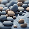 Gentle ripples around the submerged rocks enhancing the serene Royalty Free Stock Photo