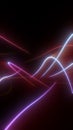Smooth neon light trails flowing across a dark background, creating elegant curved motion patterns Royalty Free Stock Photo