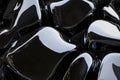 Smooth obsidian stone texture, jet black with sharp reflections and glossy highlights, bold and Royalty Free Stock Photo