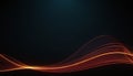 Smooth orange and red light lines forming gentle waves against a deep dark blue background with subtle glow Royalty Free Stock Photo