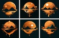 Smooth, organic amoeba blob shape in dynamic fluid abstract modern design
