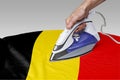 Smooth out the wrinkles of Flag-Belgium Royalty Free Stock Photo